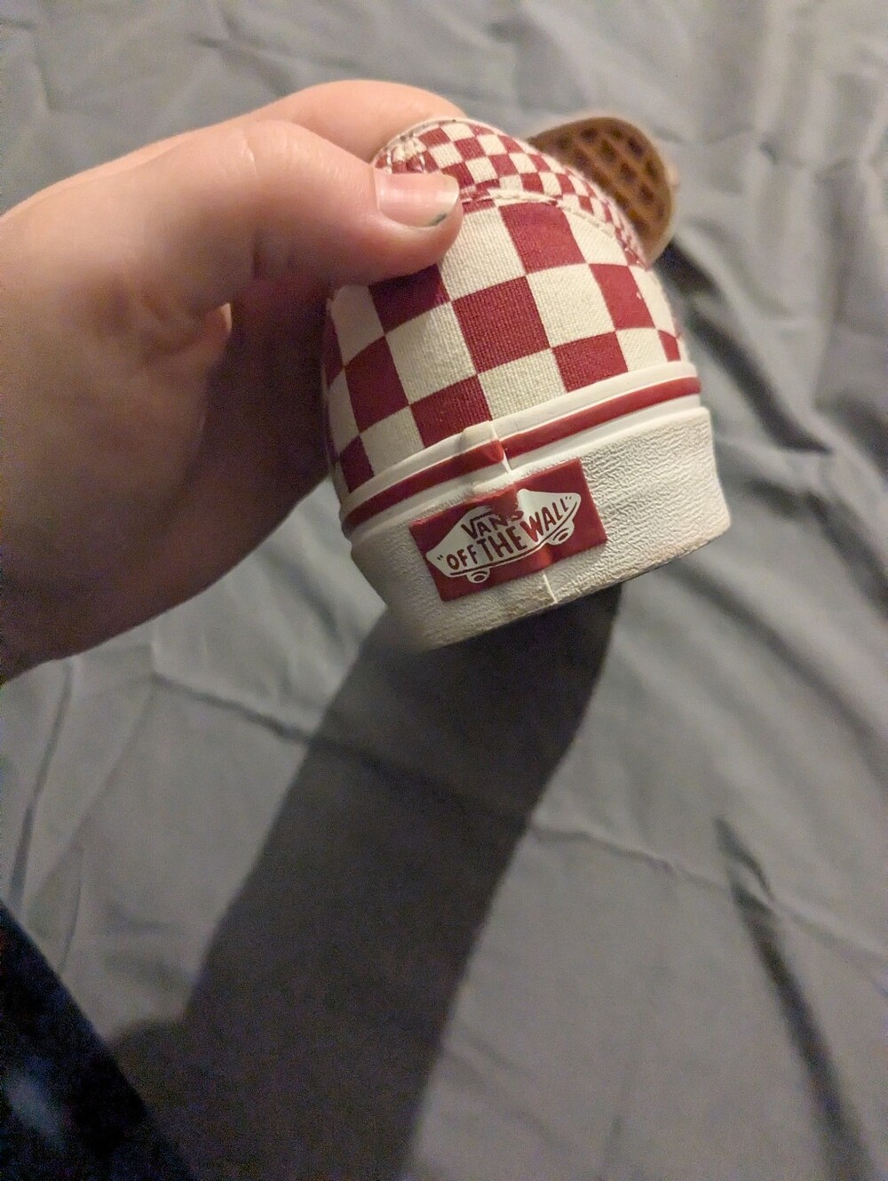 red and white checkered vans - woman size 7 - Picture 7 of 8